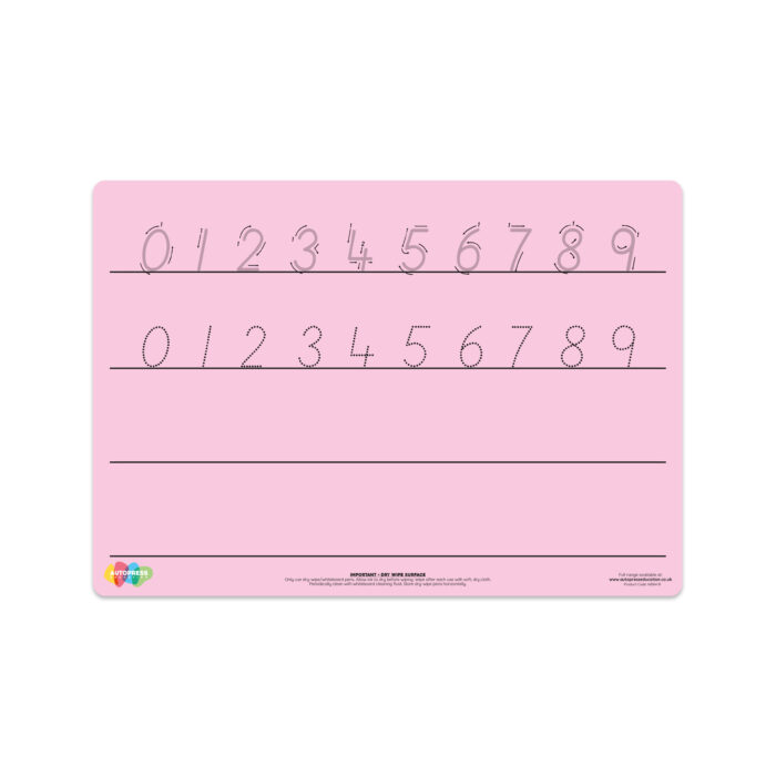 Pink Tinted Number Formation Mat